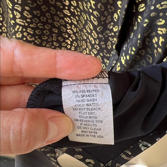 Elliott Lauren SzM Gold Digger Lurex Shirt Black & Gold Evening Animal Print - Picture 5 of 8